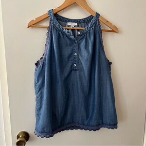 Anthropologie x Current Air Blue Chambray Top